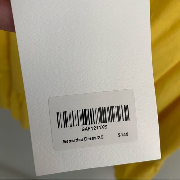 Sabo Skirt Luxe Espardell Tie Neck Ruffle Faux Wrap Dress - Picture 3 of 9